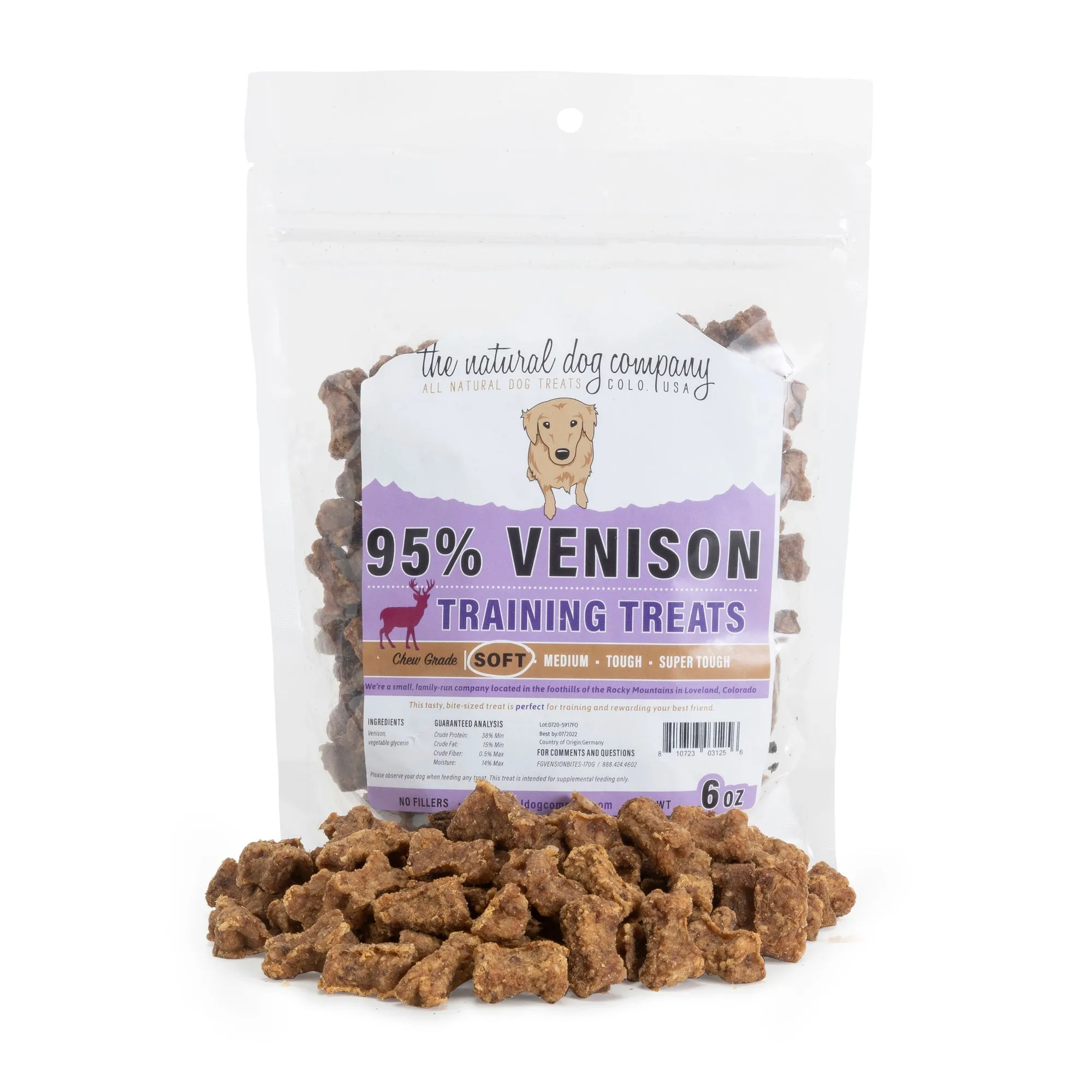95% Meat Training Bites 6 oz., Venison