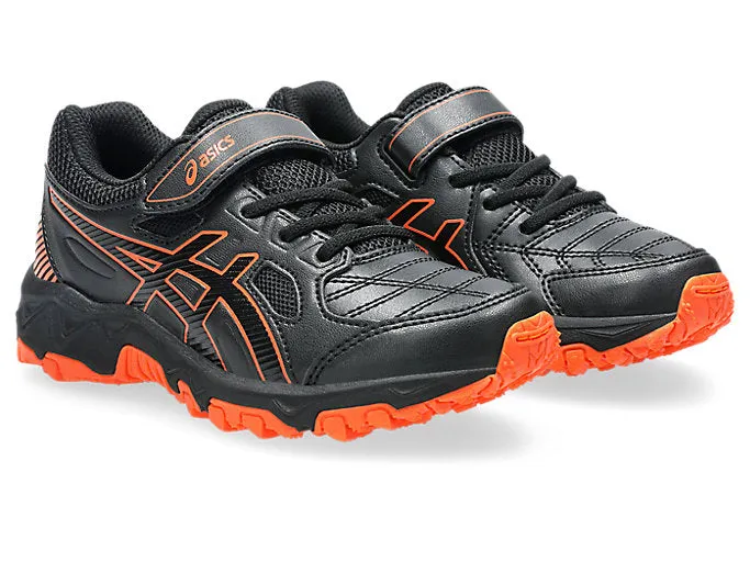 ASICS KID'S GEL TRIGGER 12 HOOK N' LOOP PS BLACK/ORANGE RUNNING SHOES