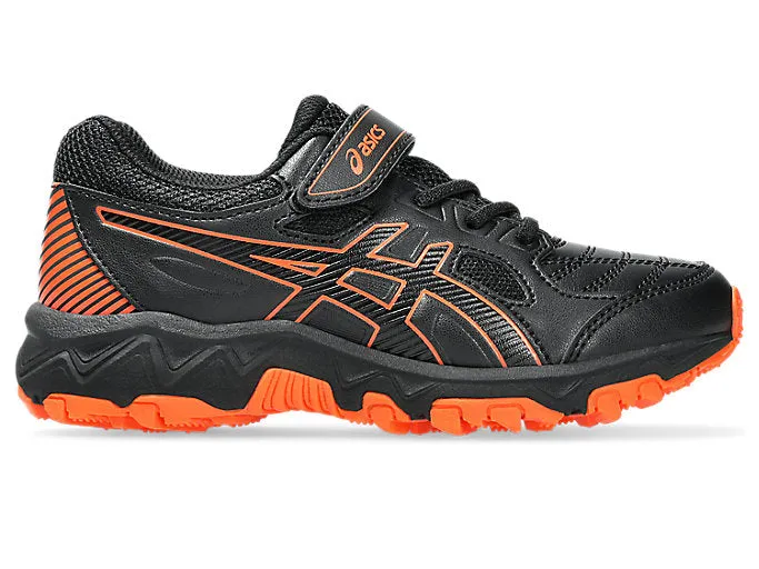 ASICS KID'S GEL TRIGGER 12 HOOK N' LOOP PS BLACK/ORANGE RUNNING SHOES