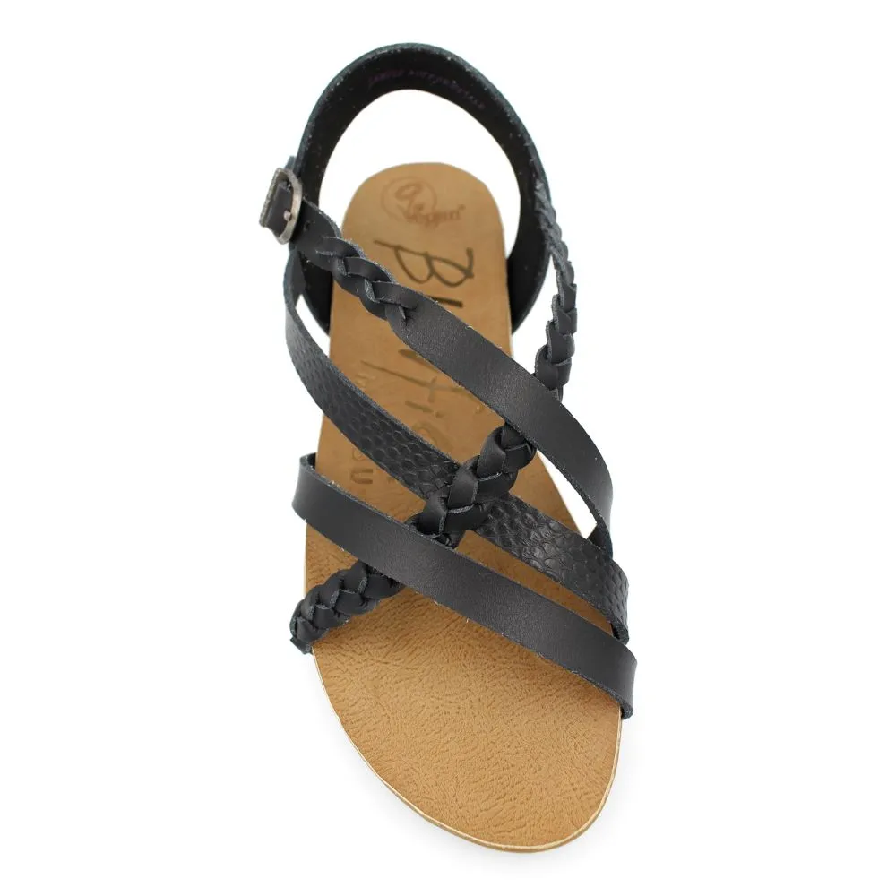 'Blowfish Malibu' Women's Maddi Sandal - Black Amazon Rawhide