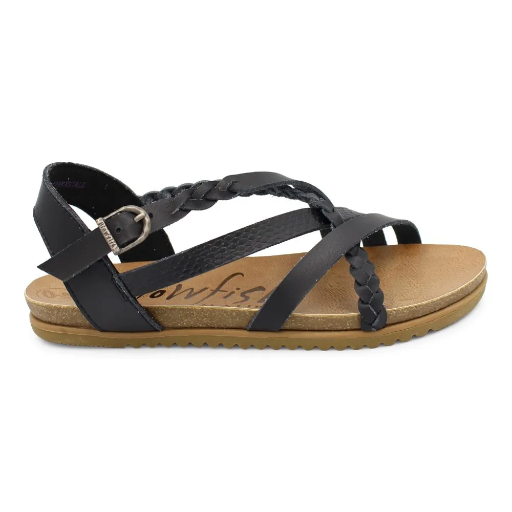 'Blowfish Malibu' Women's Maddi Sandal - Black Amazon Rawhide