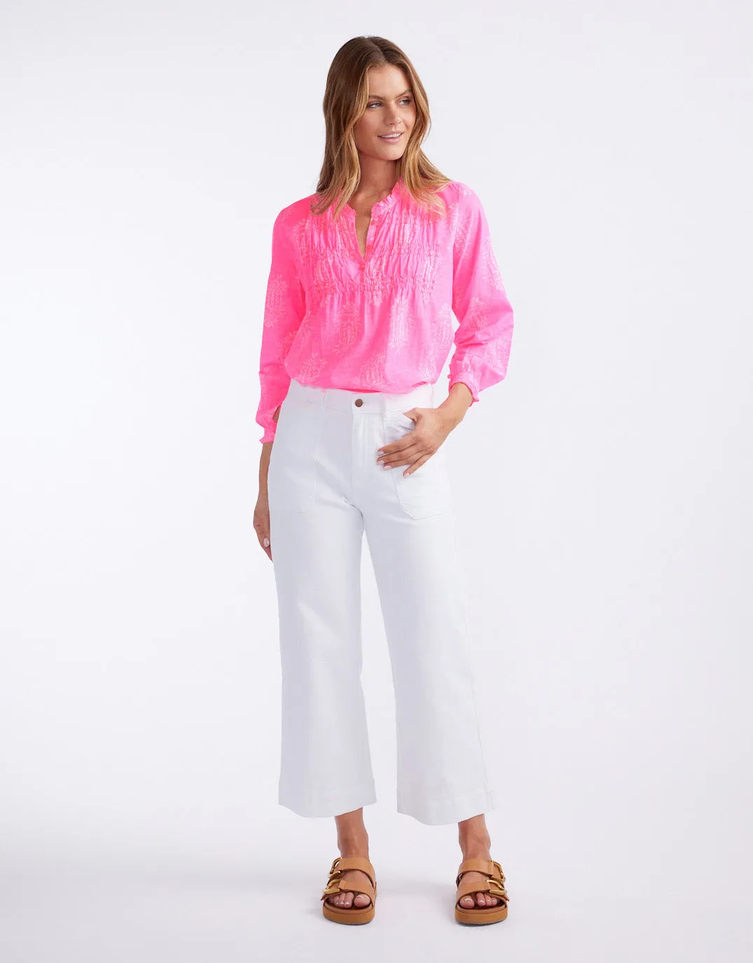 Charlie Cotton Blouse - Shrine Pink