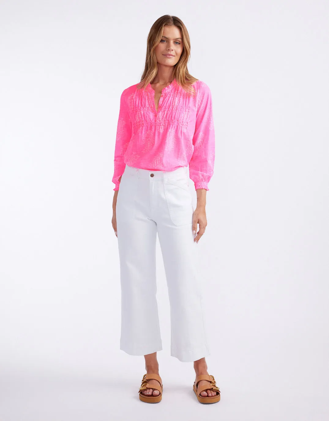 Charlie Cotton Blouse - Shrine Pink