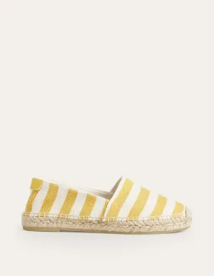 Classic Flat Espadrilles-Ochre Canvas Stripe