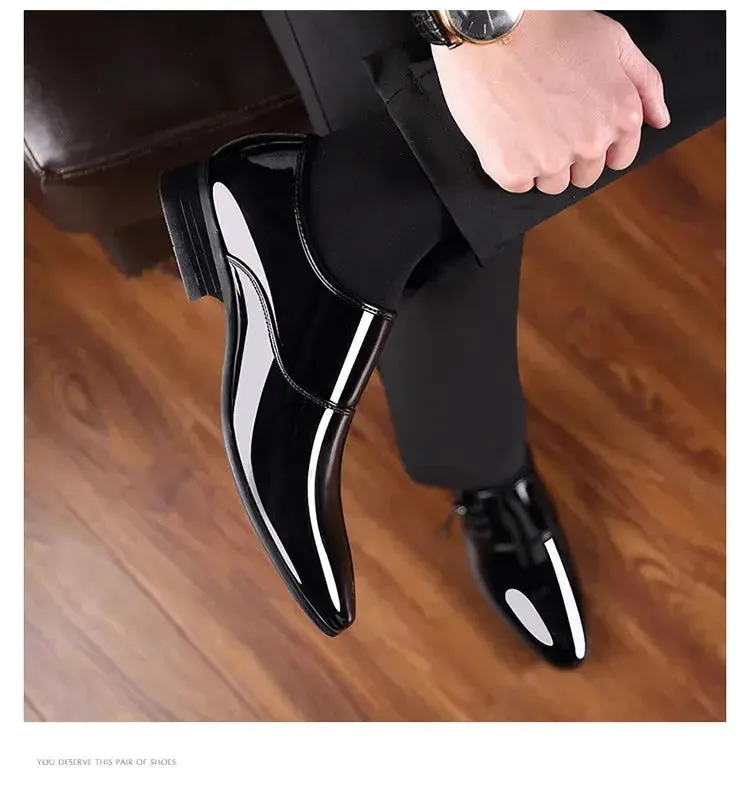 Classic Patent Leather Shoes for Men Business Men's Dress Shoes