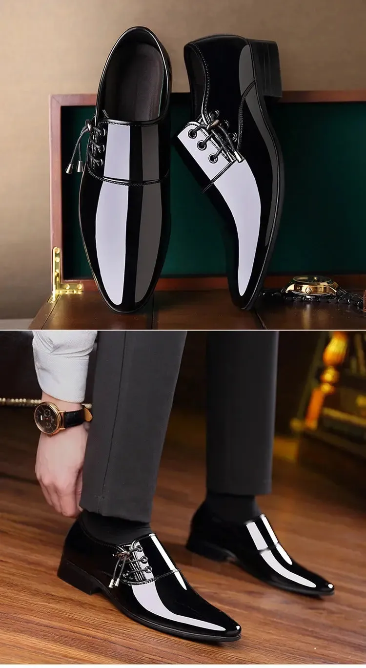 Classic Patent Leather Shoes for Men Business Men's Dress Shoes