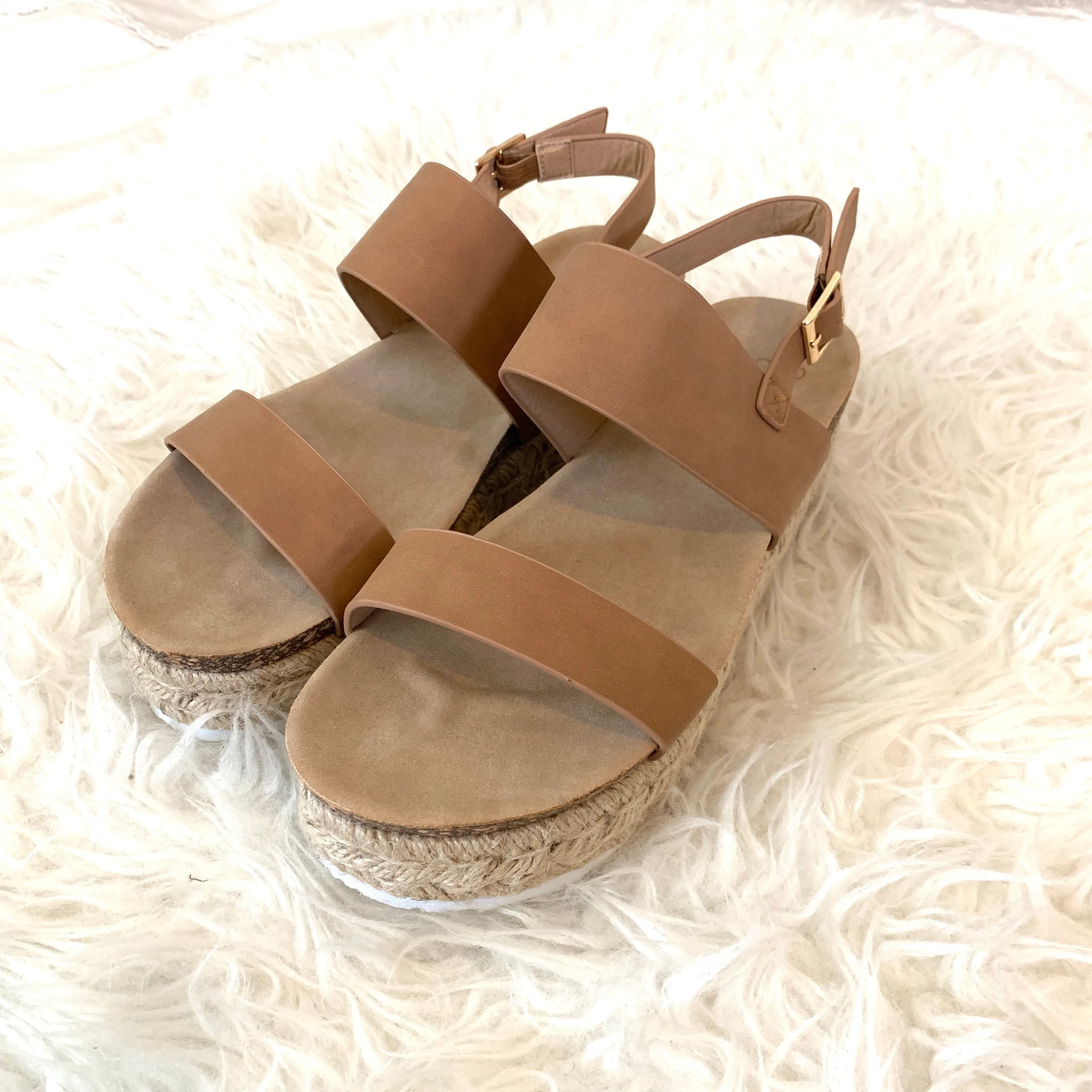 DBDK Fashion Tan Cork Espadrilles- Size 7