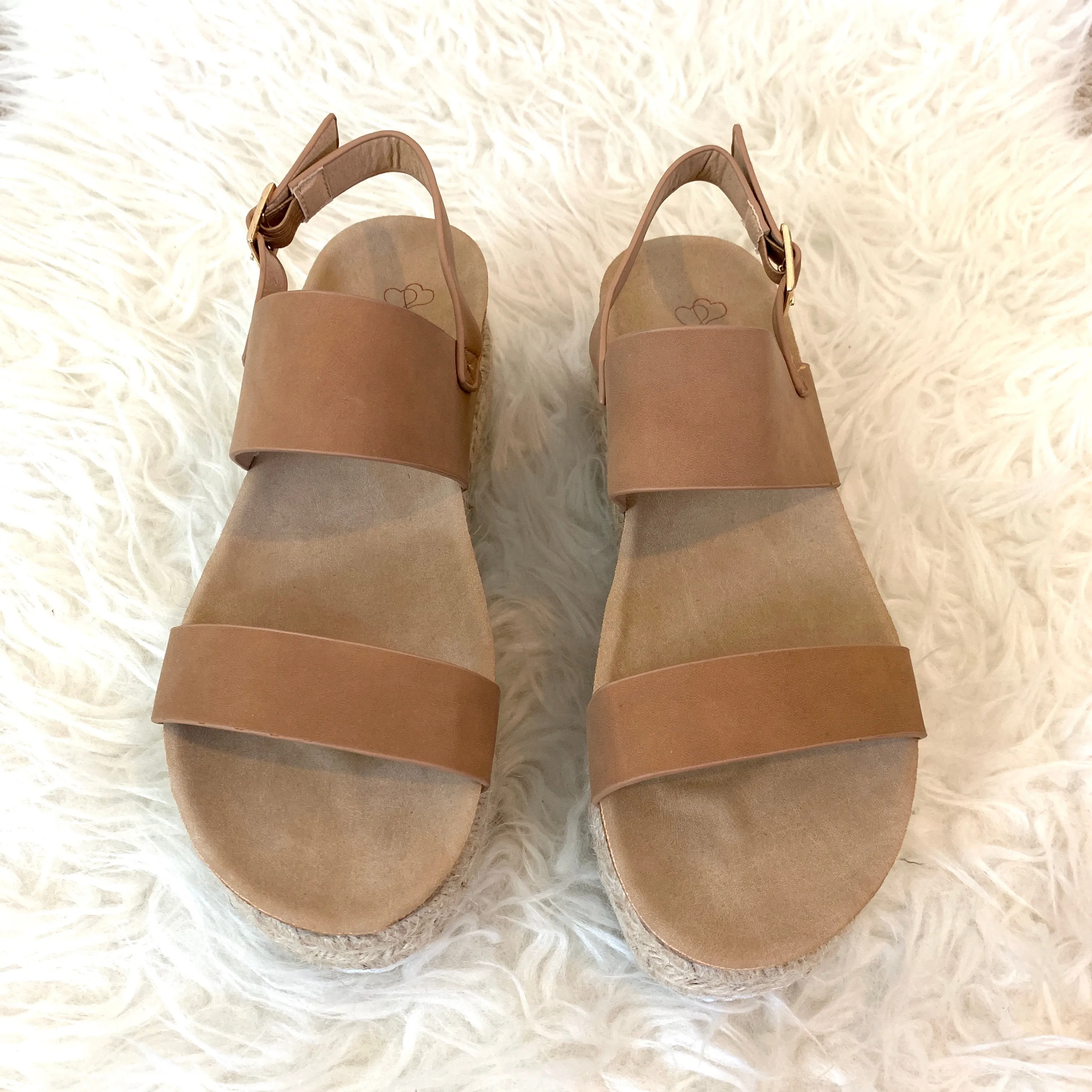 DBDK Fashion Tan Cork Espadrilles- Size 7