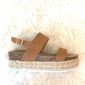 DBDK Fashion Tan Cork Espadrilles- Size 7