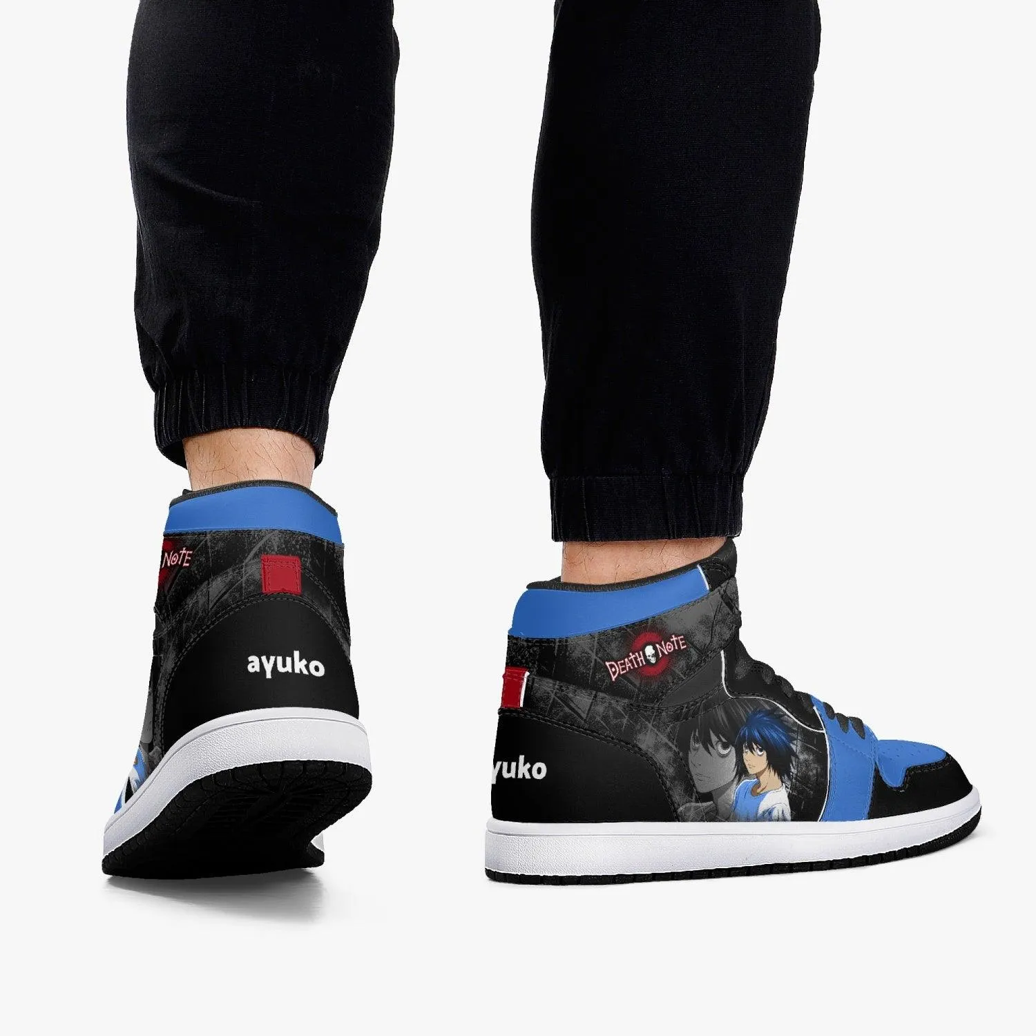 Death Note L Blue-Black JD1 Mid Anime Shoes