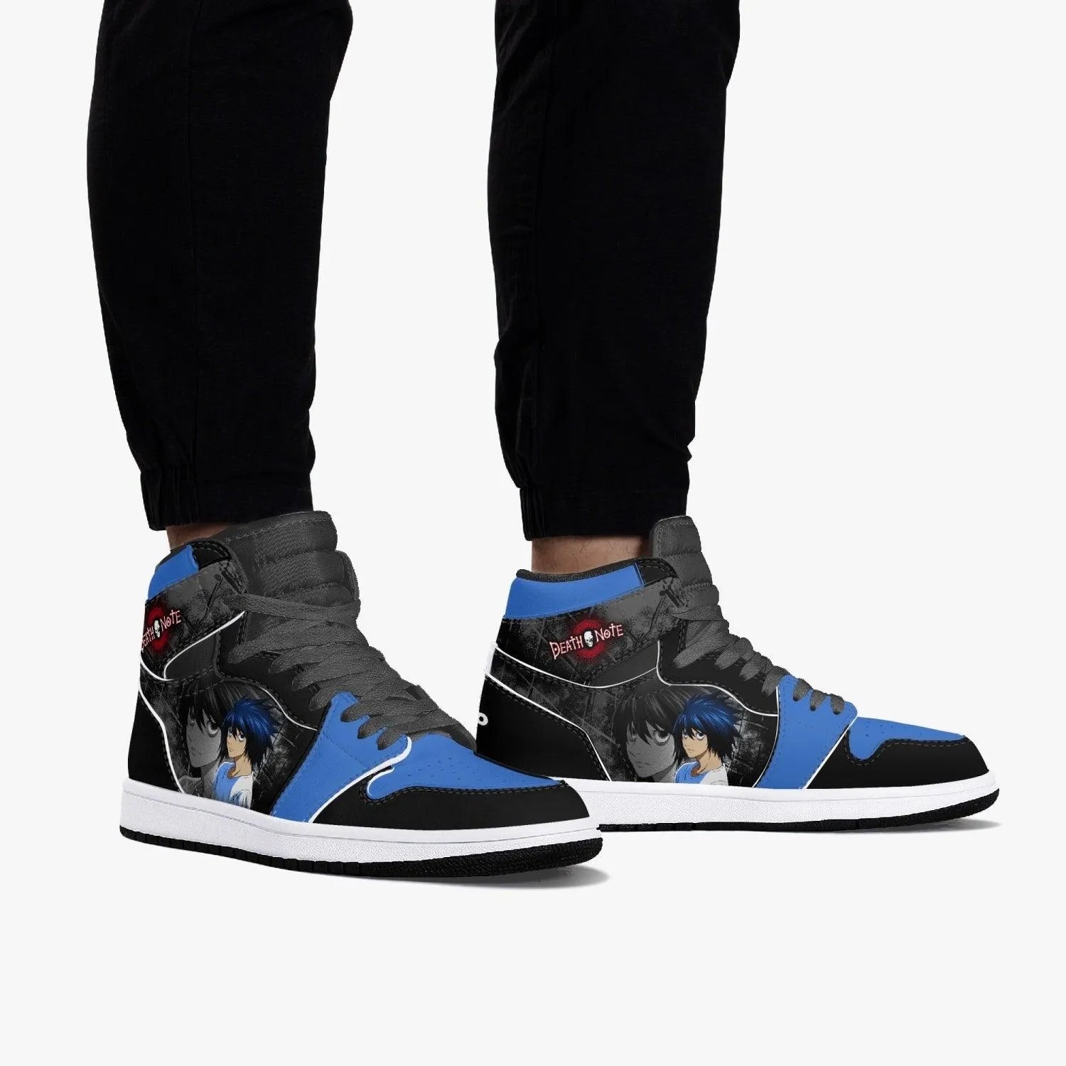 Death Note L Blue-Black JD1 Mid Anime Shoes