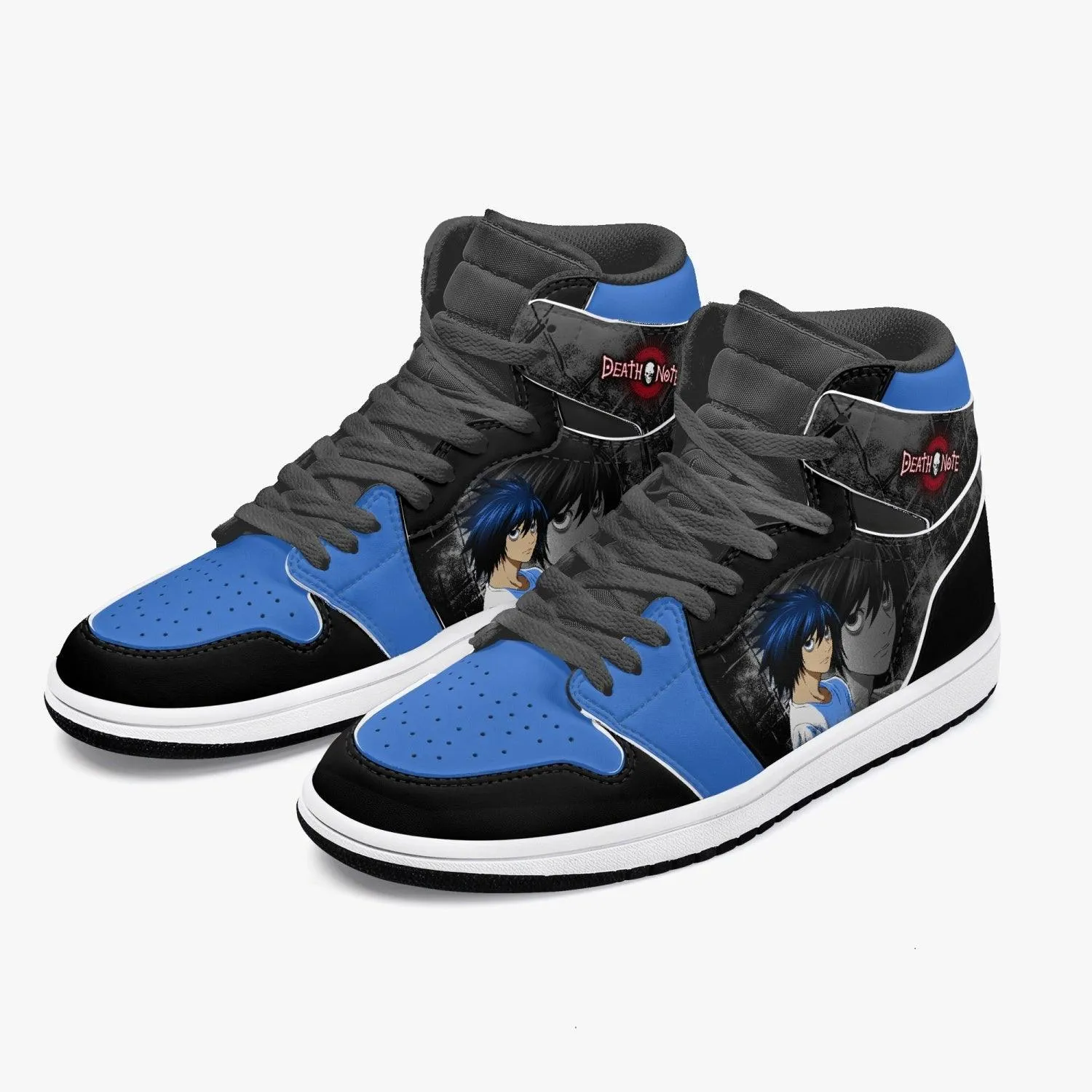 Death Note L Blue-Black JD1 Mid Anime Shoes