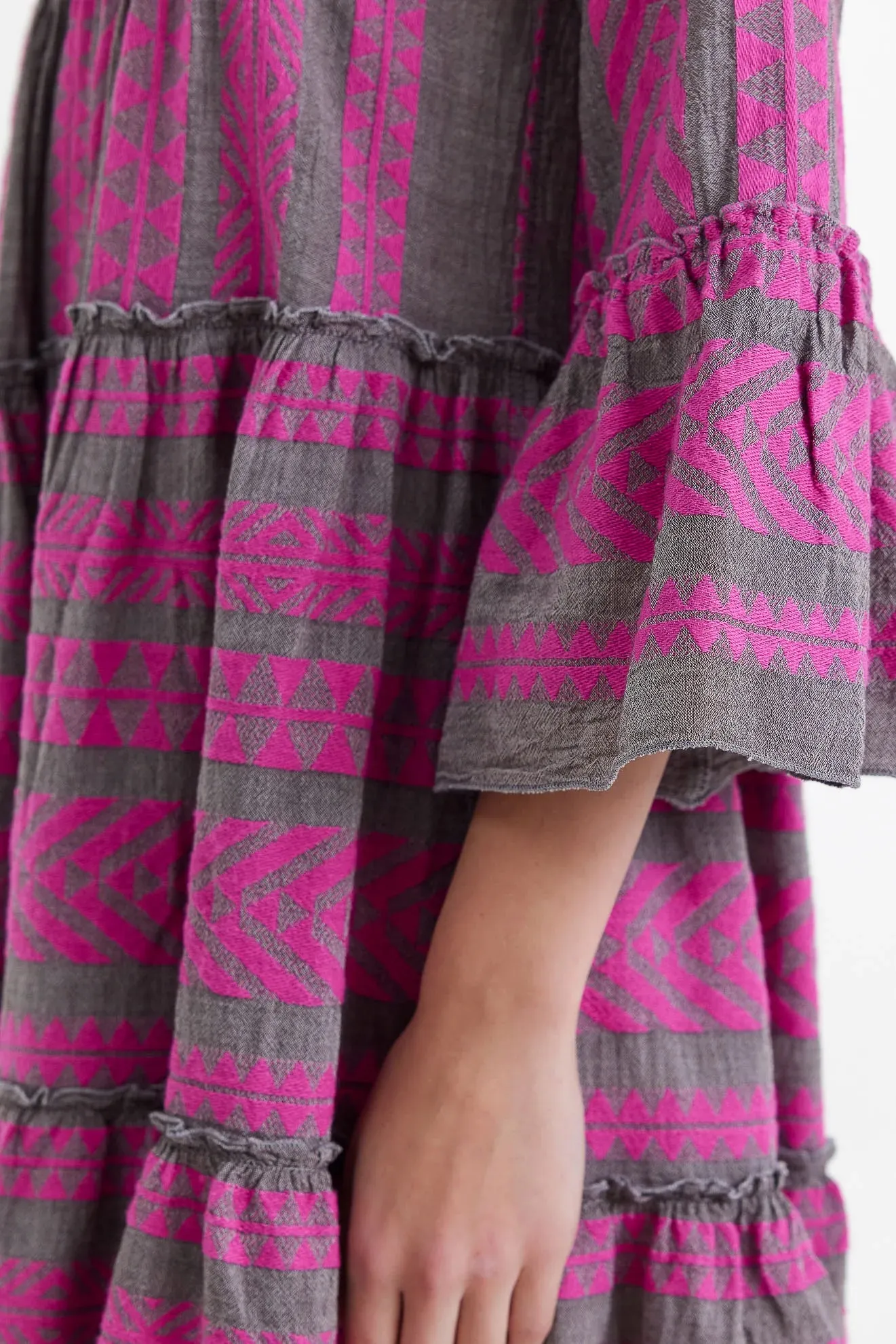 Devotion twins Ella Midi Dress in Fushia and Brown