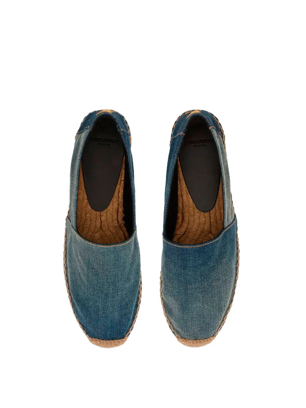 Embroidered denim espadrilles