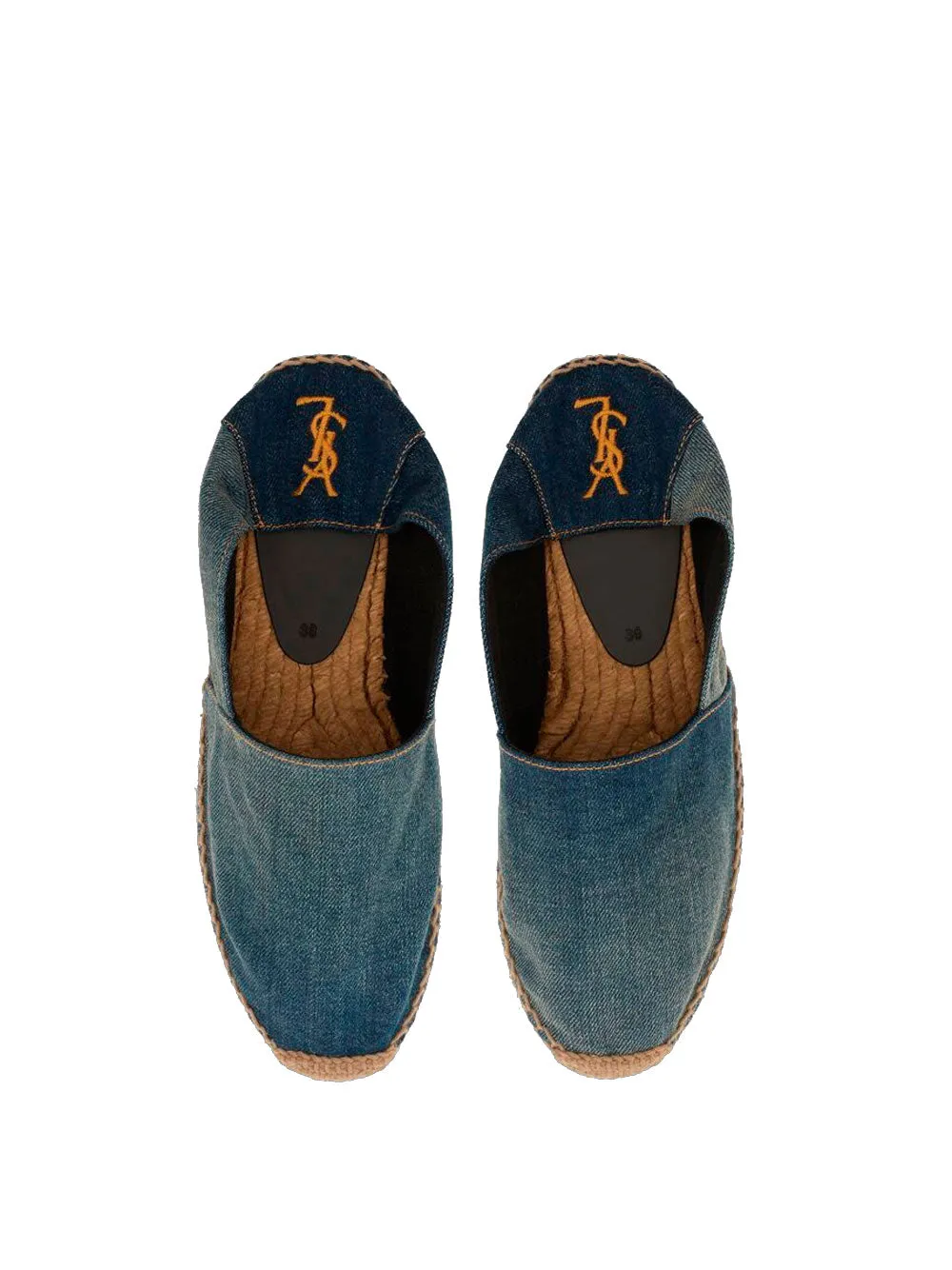 Embroidered denim espadrilles