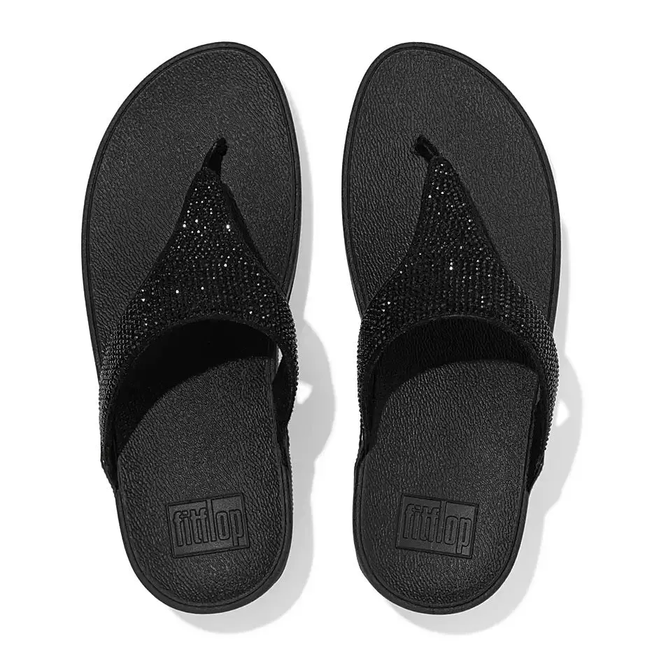 'FitFlop' Women's Lulu Crystal Embellished Sandal - All Black