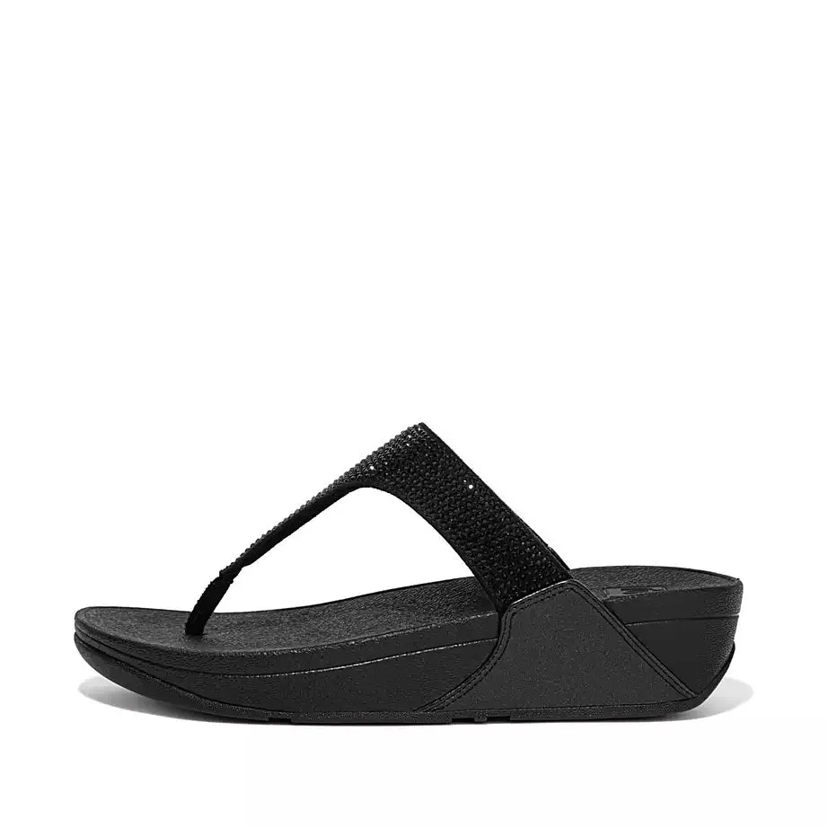 'FitFlop' Women's Lulu Crystal Embellished Sandal - All Black