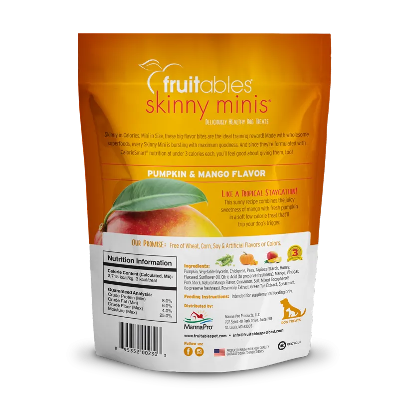 Fruitables Skinny Minis Pumpkin & Mango 5-oz, Dog Treat