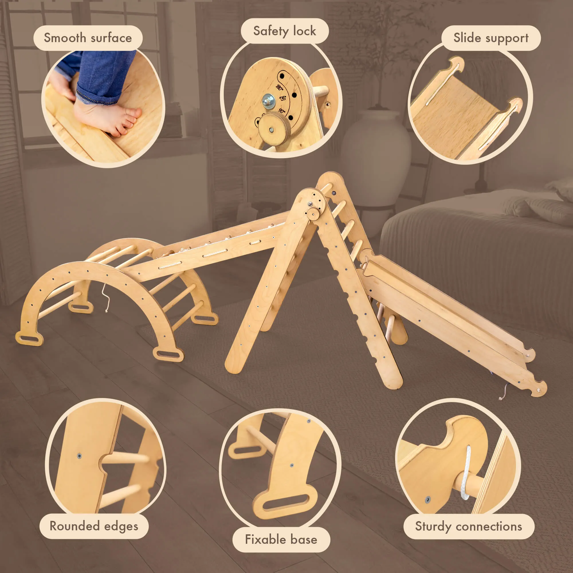 Goodevas 4 in 1 Montessori Climbing Frame Set