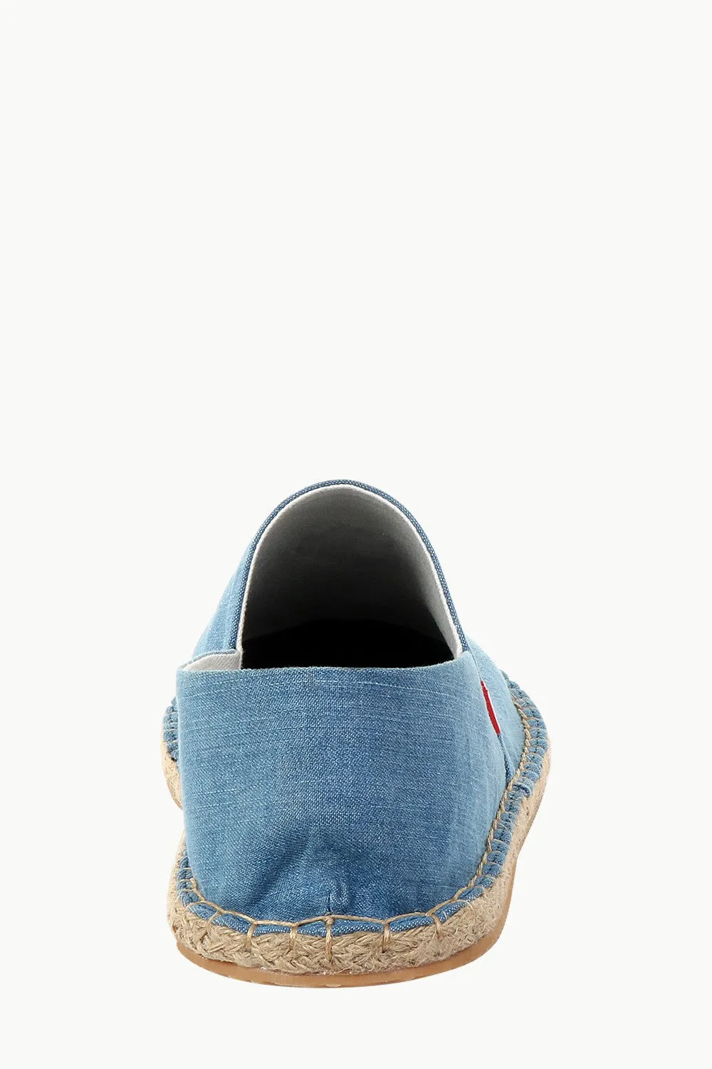 Indigo Denim Anchor Embroidered Espadrilles