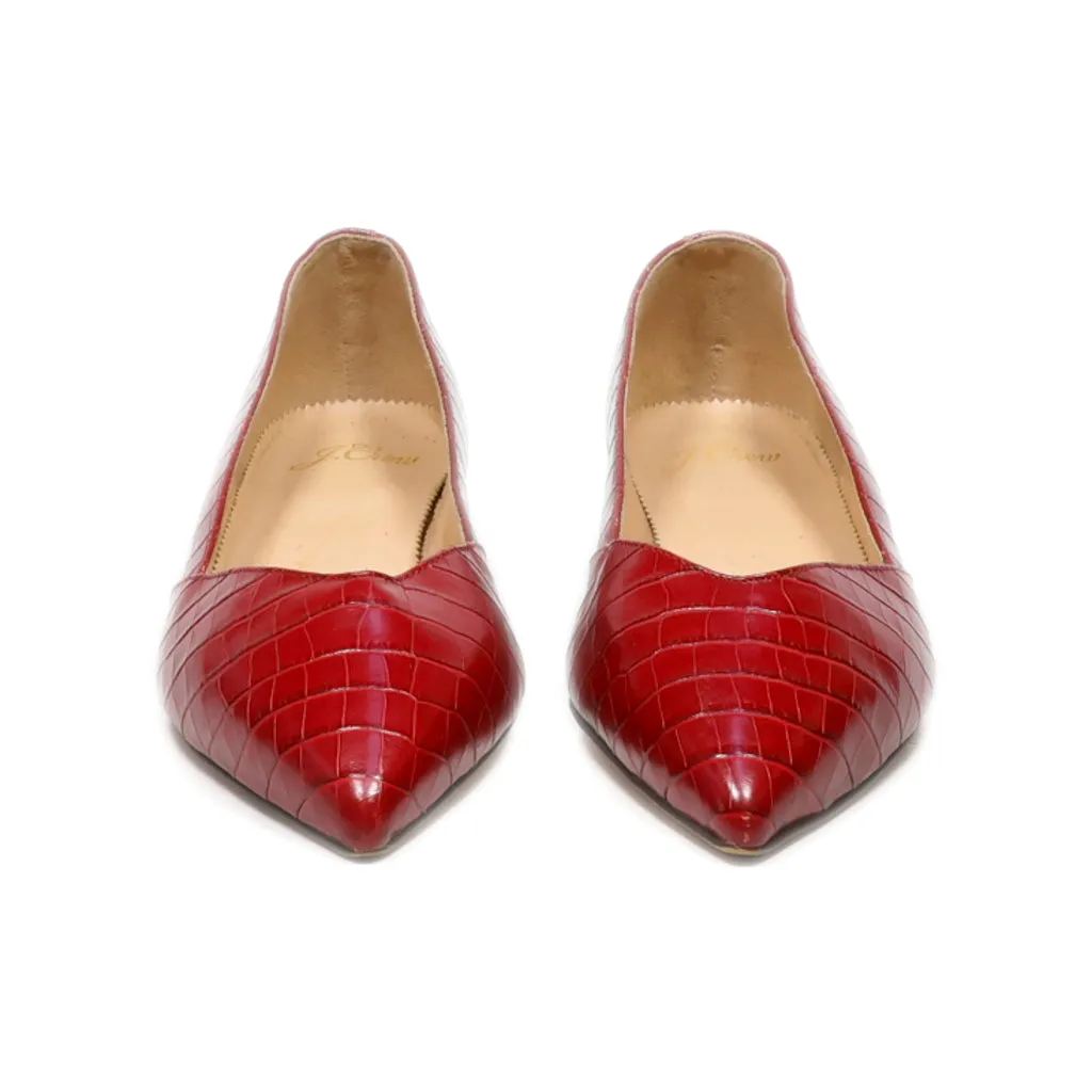 J. Crew Mid-Heel Shoes Leather Red Colour For Women