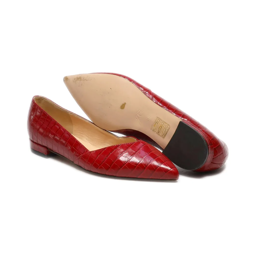 J. Crew Mid-Heel Shoes Leather Red Colour For Women