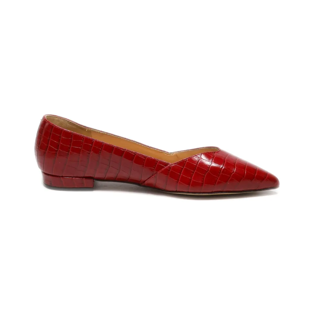 J. Crew Mid-Heel Shoes Leather Red Colour For Women