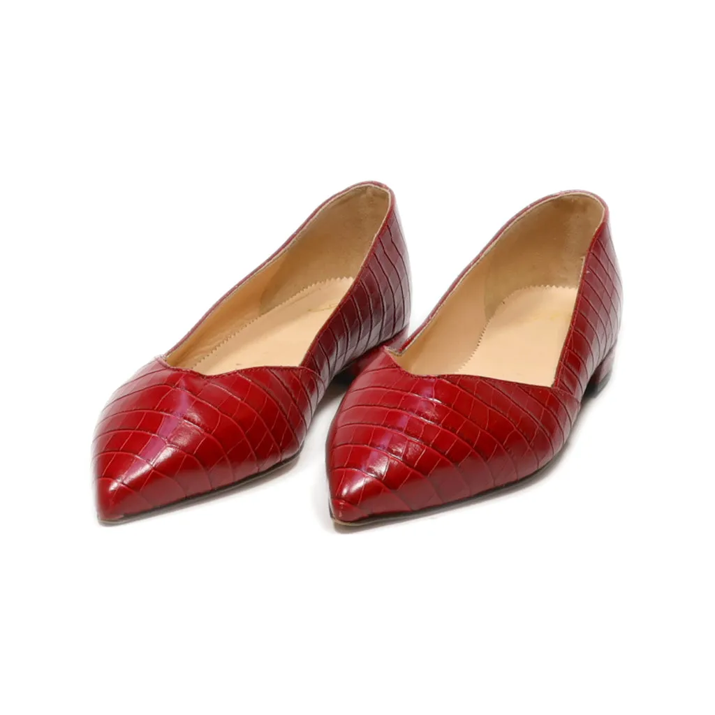 J. Crew Mid-Heel Shoes Leather Red Colour For Women