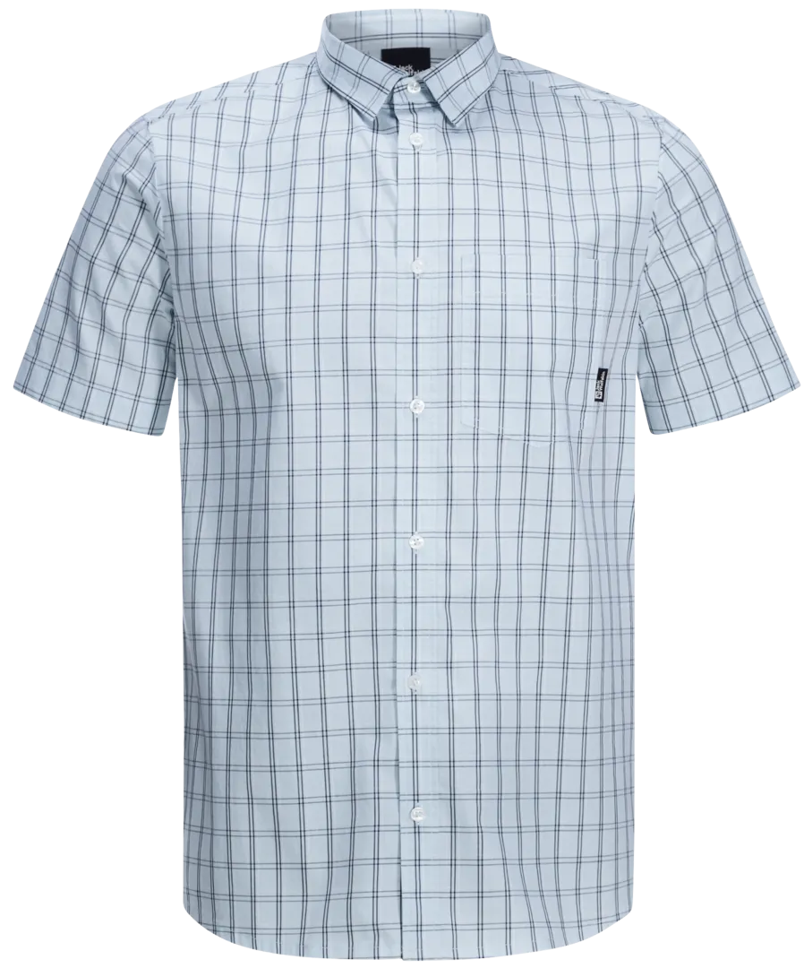 Jack Wolfskin Men&#x27;s Hot Springs Shirt Soft Blue Check | Buy Jack Wolfskin Men&#x27;s Hot Springs Shirt Soft Blue Check here | Outnorth
