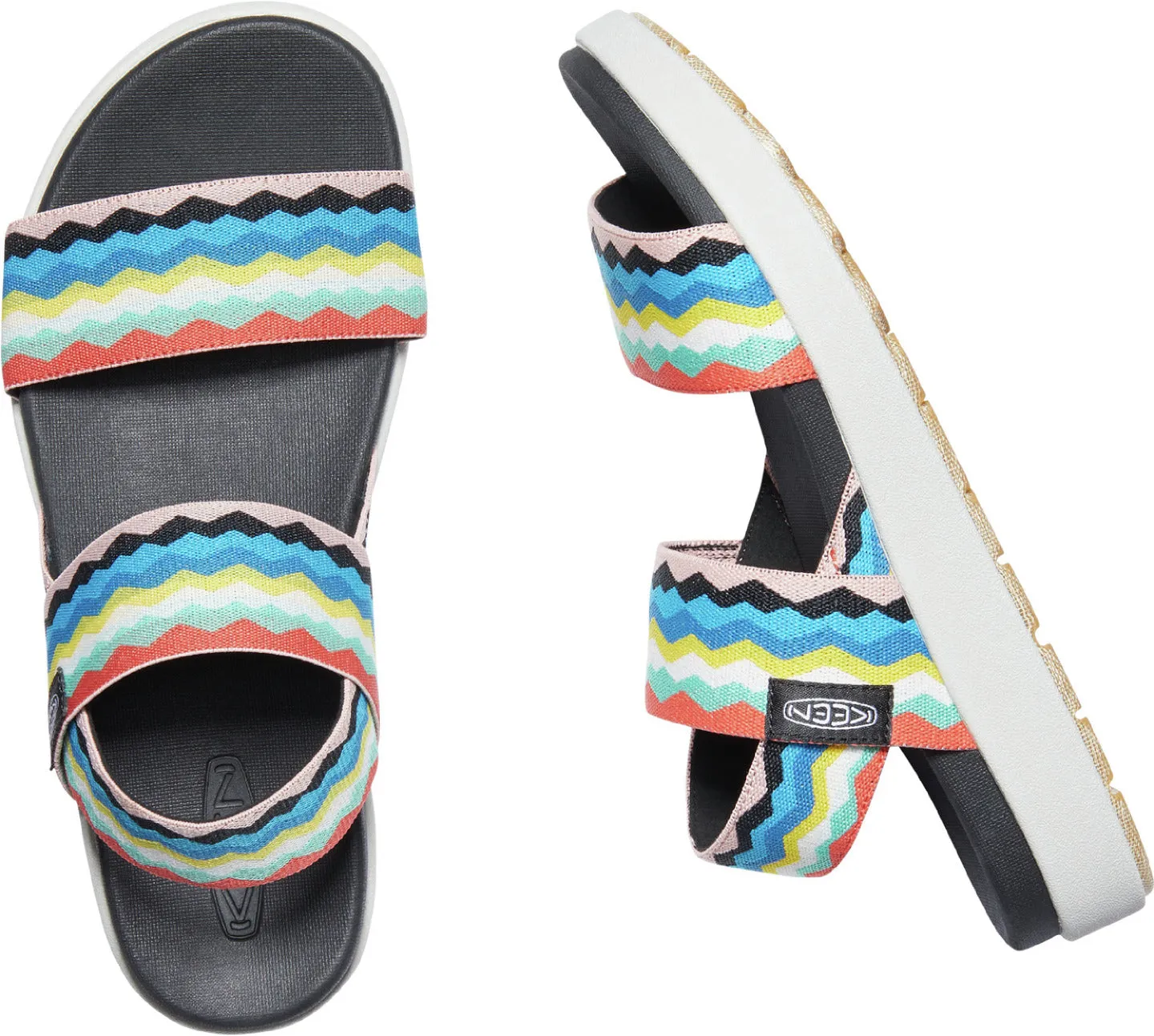'Keen Outdoor' Women's Elle Backstrap Sandal - Black / Peach Pearl