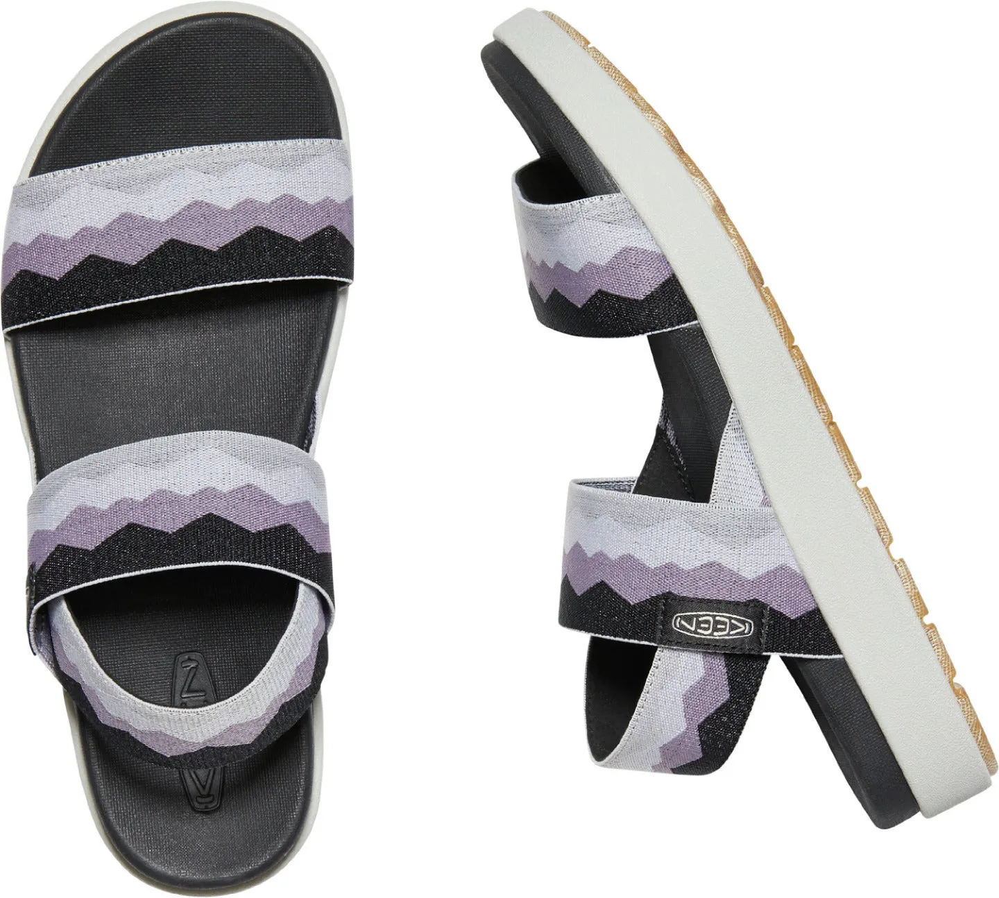 'Keen Outdoor' Women's Elle Backstrap Sandal - Black / Thistle