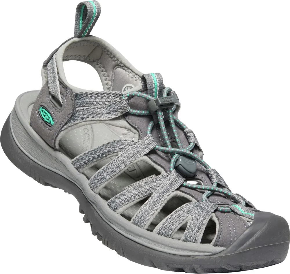 'Keen Outdoor' Women's Whisper Sandal - Medium Grey / Peacock Green