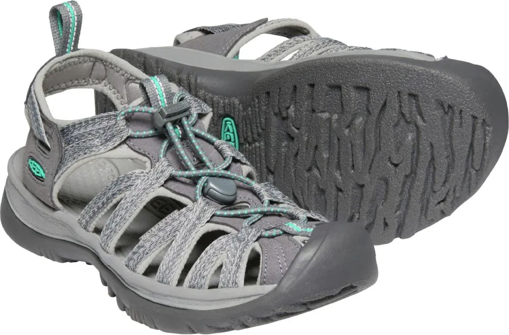 'Keen Outdoor' Women's Whisper Sandal - Medium Grey / Peacock Green