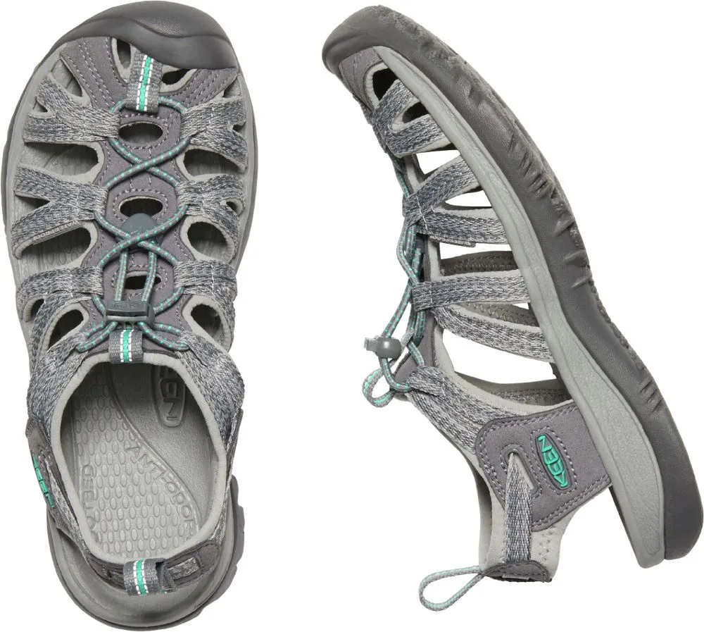 'Keen Outdoor' Women's Whisper Sandal - Medium Grey / Peacock Green