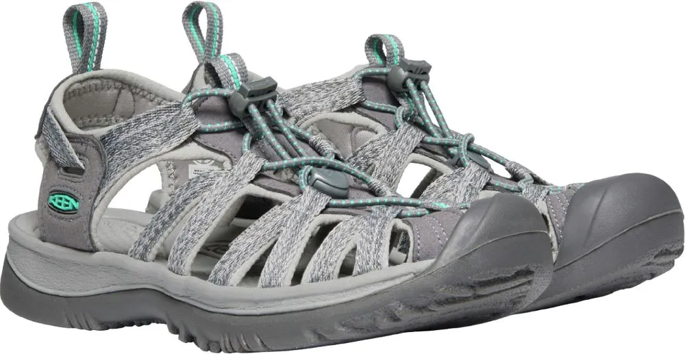 'Keen Outdoor' Women's Whisper Sandal - Medium Grey / Peacock Green