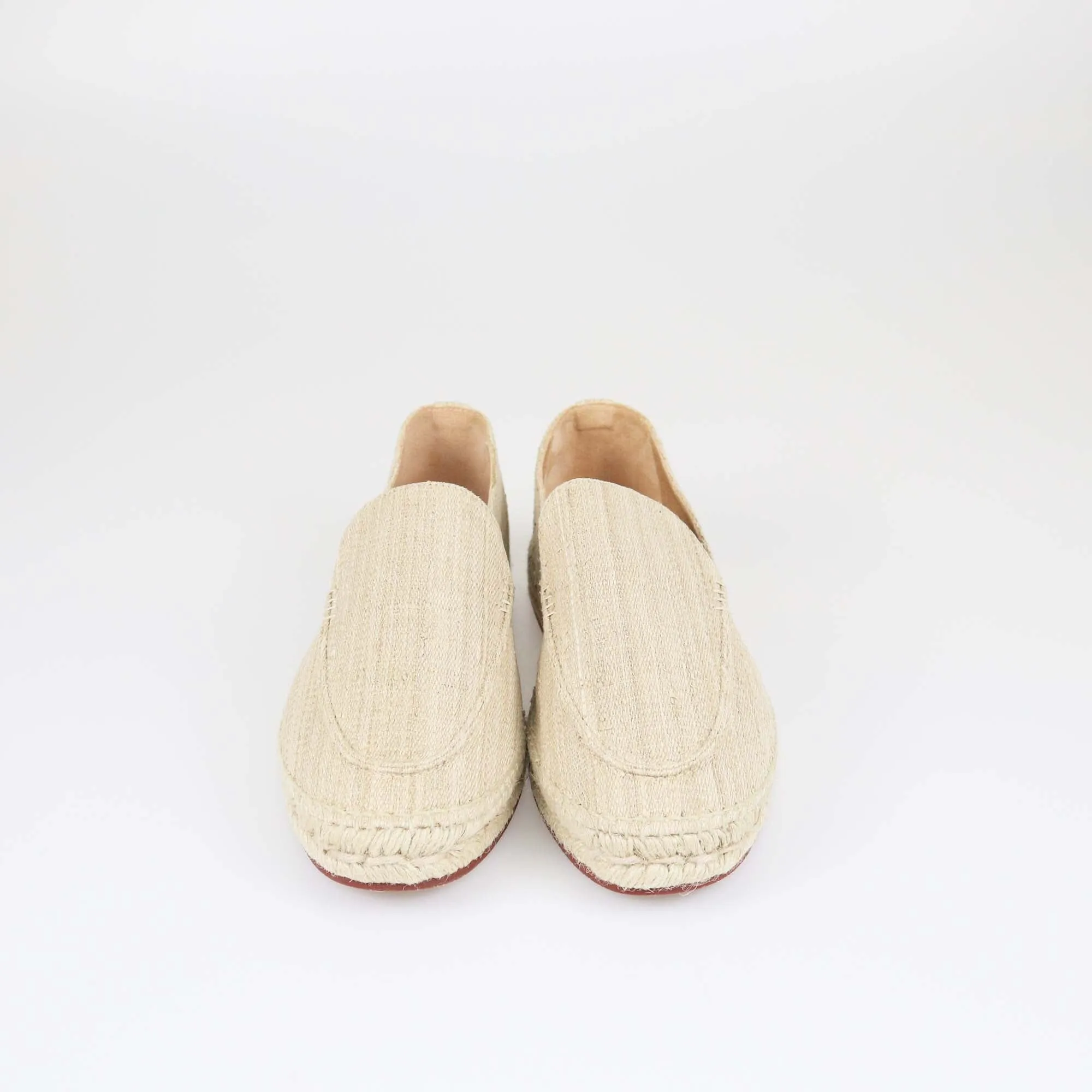 Loro Piana Beige Raffia Espadrilles Seaside Walk Loafers