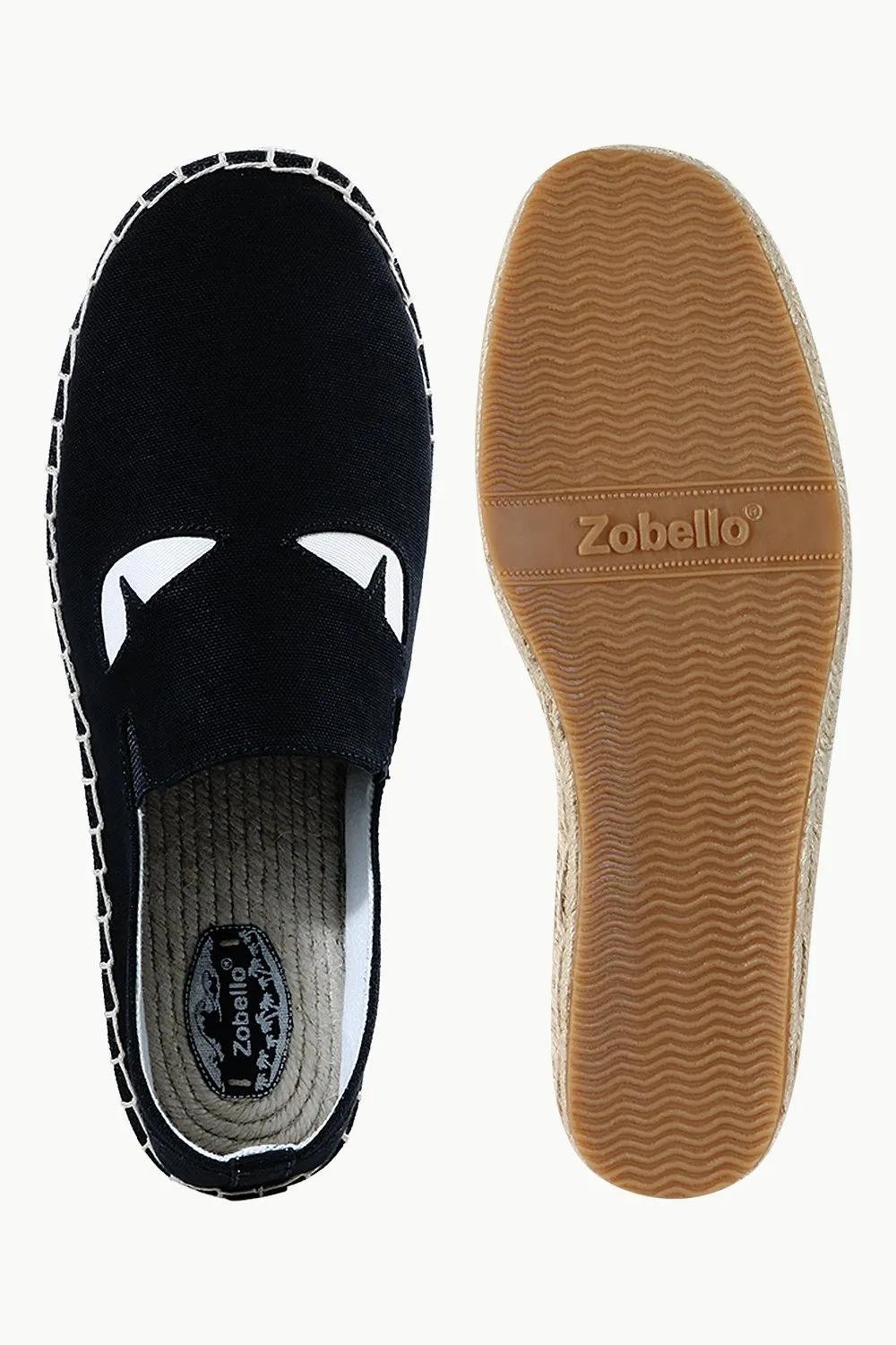 Mens Black Eye Patched Espadrilles