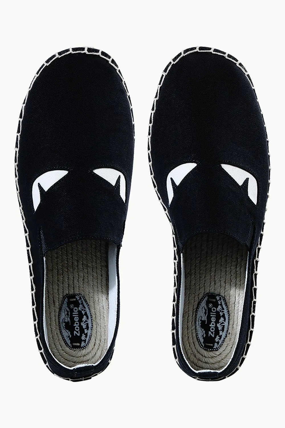 Mens Black Eye Patched Espadrilles