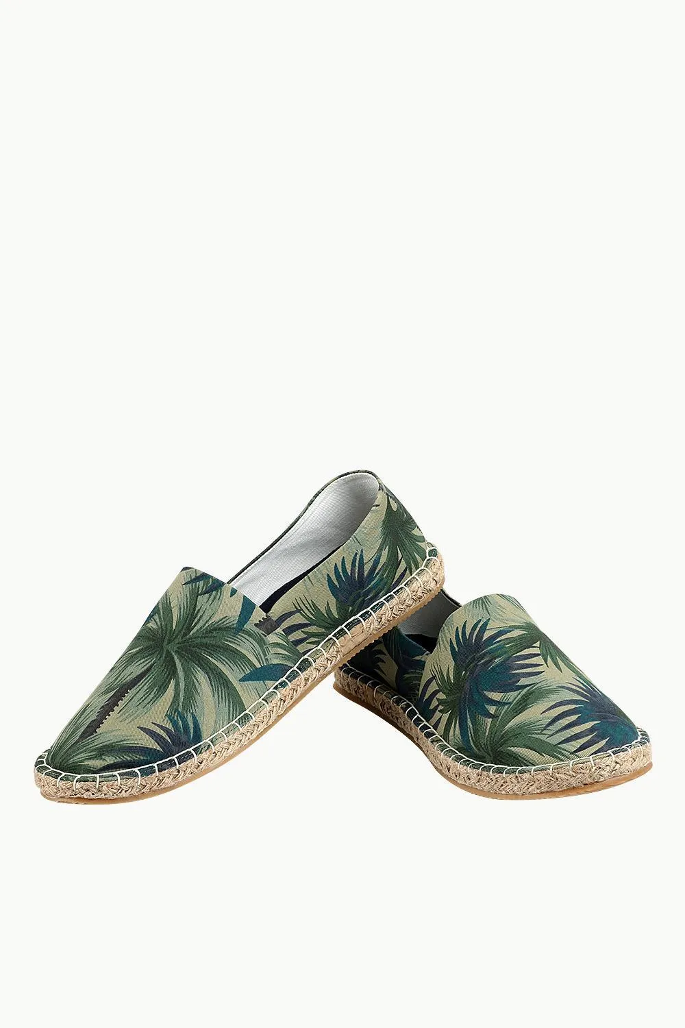 Men's Island Print Green Espadrilles