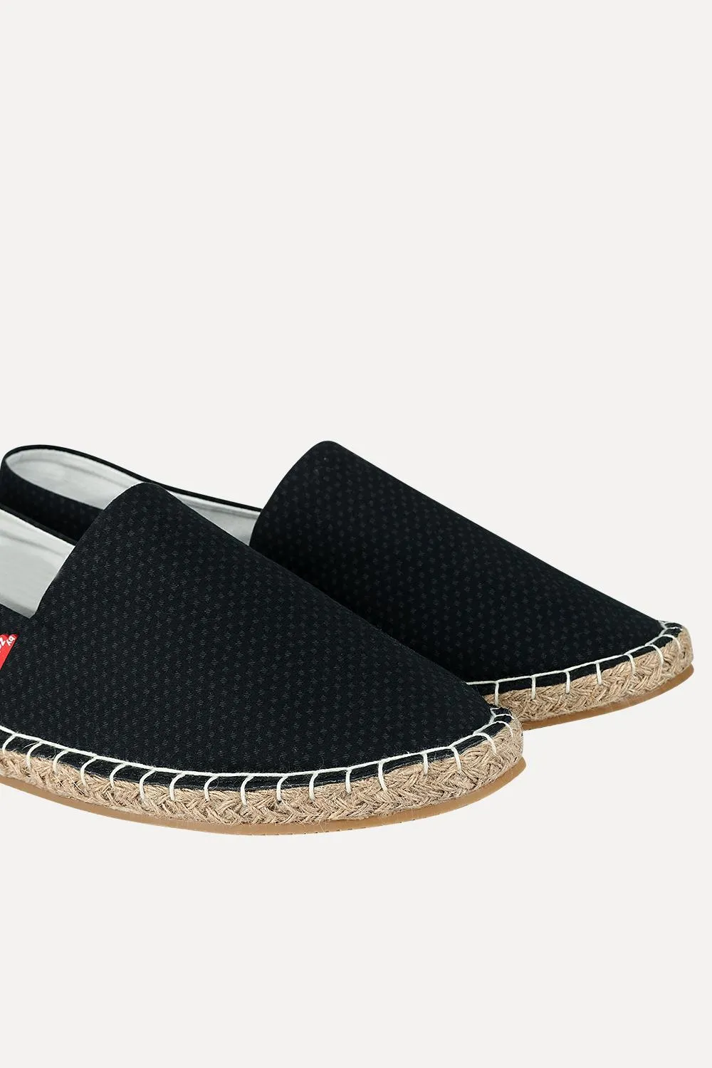 Men's Printed Black Canvas Espadrilles