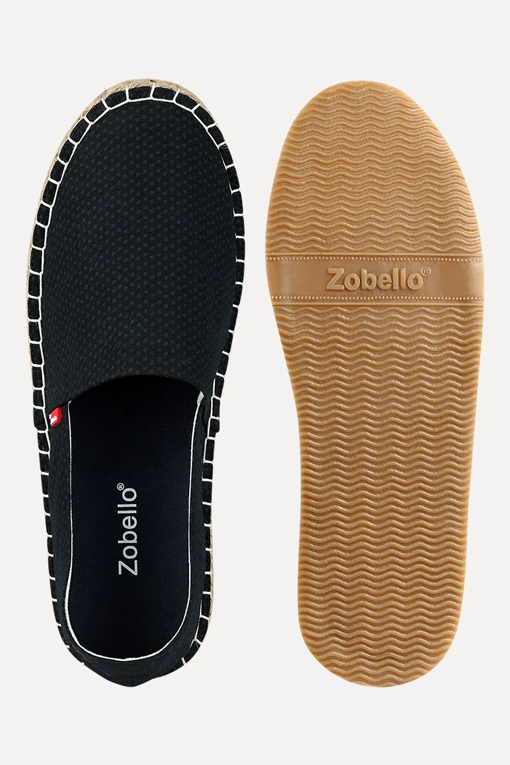 Men's Printed Black Canvas Espadrilles