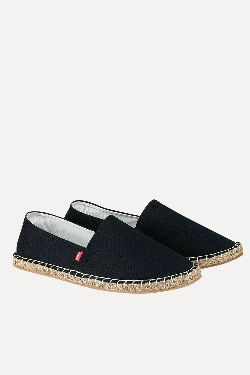 Men's Printed Black Canvas Espadrilles