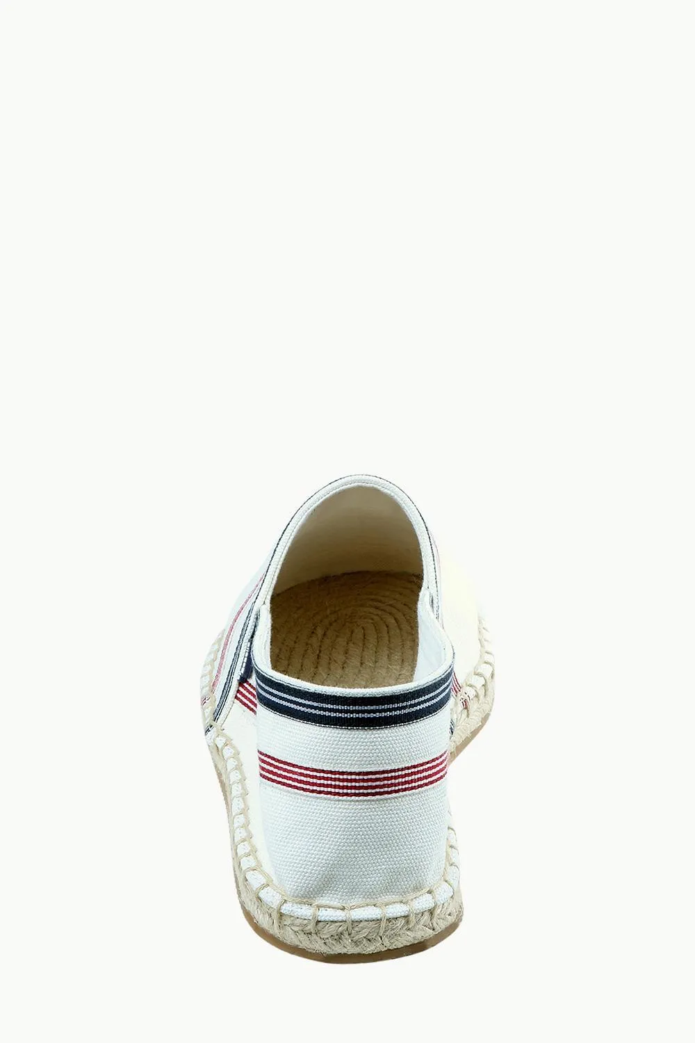 Men's White Stripe Canvas Espadrilles