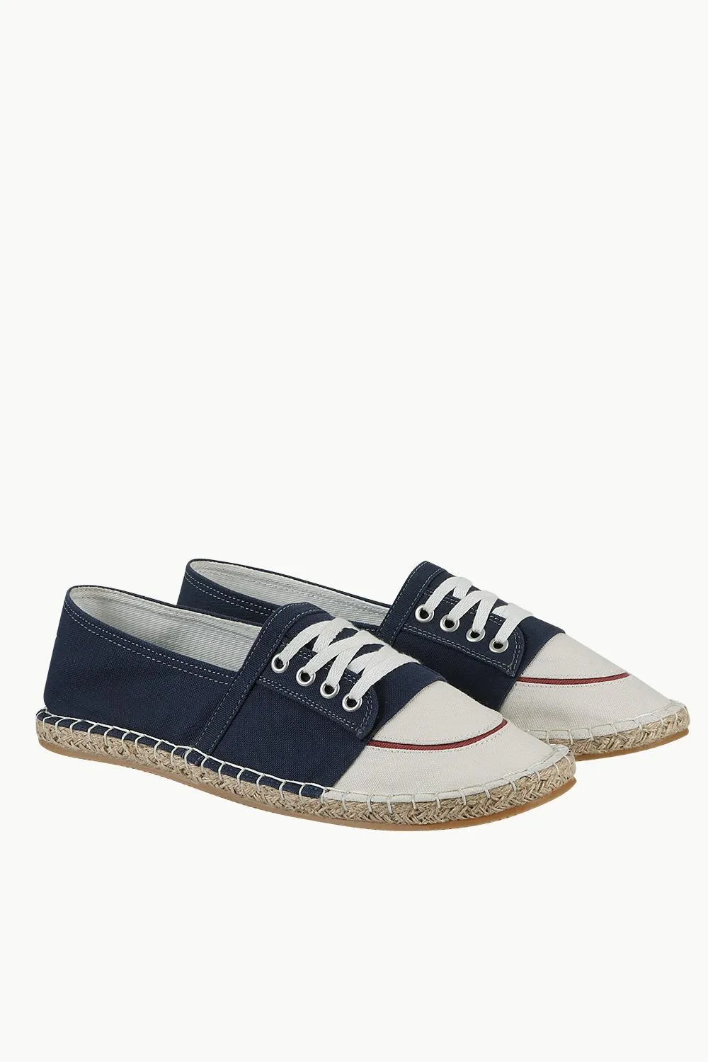 Mock Lace Up Navy Espadrilles