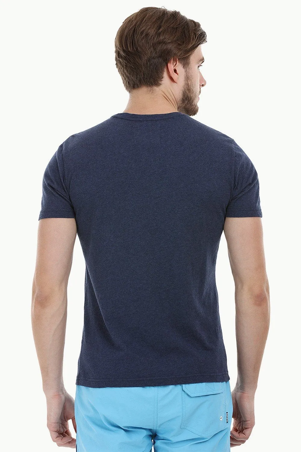 Navy Parrot Embroidered T-Shirt