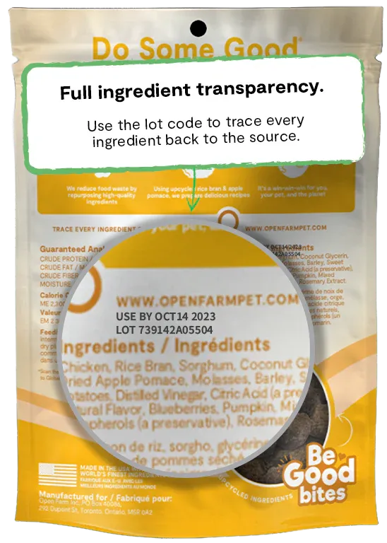 Open Farm - Be Good Bites - Chicken Recipe Dog Treats