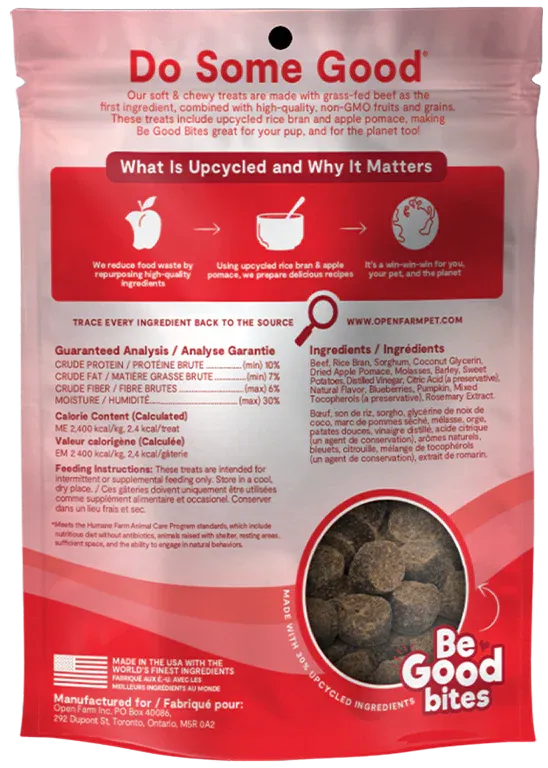Open Farm Be Good Bites Grass-Fed Beef Recipe 6-oz, Dog Treat