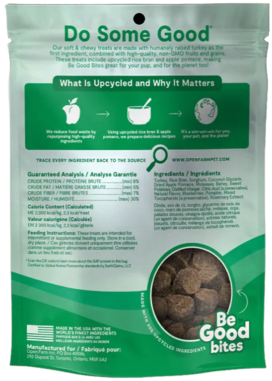 Open Farm Be Good Bites Turkey Recipe 6-oz, Dog Treat