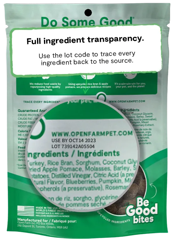 Open Farm - Be Good Bites - Turkey Recipe Dog Treats