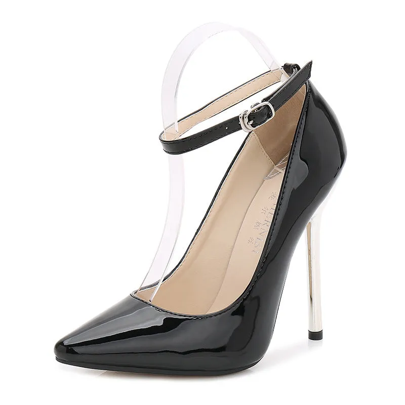 Pointed Toe Plus Size Stiletto Model Shoes